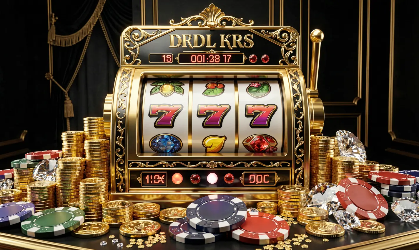 Luxury black and gold slot machine with triple sevens and flying coins showcasing high end slot gaming at 21OK casino in Bangladesh